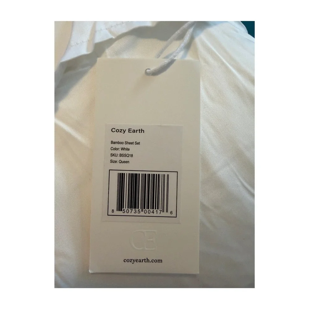 Cozy Earth White Queen 100% Bamboo Sheet Set